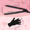 Hair Straightener Curling Iron 2 In 1 Twist Hair Straightener Ceramic Plate Hair Curler w/ Temperature Adjust LCD Display Glove