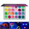 24 Color Fluorescent Eyeshadow Palette, UV Lights Luminous Eyeshadow Powder, Parties , Nightclub, Masquerade And Stage Makeup , Sparkling Eyeshadow