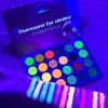 24 Color Fluorescent Eyeshadow Palette, UV Lights Luminous Eyeshadow Powder, Parties , Nightclub, Masquerade And Stage Makeup , Sparkling Eyeshadow