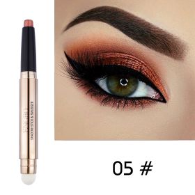 Double Headed Monochrome Eye Shadow Pen Pearlescent Sleeping Silkworm (Option: 5 Style)