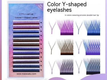 Color YY Type Grafting Eyelashes Blue Purple Mixed Color (Option: 007C-12mm)