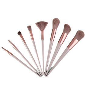 Horse Hair Makeup Brush Set 8 Makeup Brushes (Color: brown)