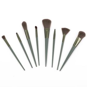 Horse Hair Makeup Brush Set 8 Makeup Brushes (Color: green)