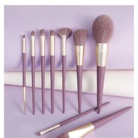 Makeup Brushes Set 9Pcs Soft Hair Eye Shadow Brush Loose Powder Brush Full Set of Women Girls Makeup Brushes (Color: purple)