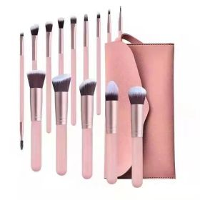 Makeup Brushes 14 pcs Professional Synthetic Blending Powder Liquid Cream Face Brushes Cruelty-Free Cosmetic Brushes Kit (Type: 14 pcs+pink bag)