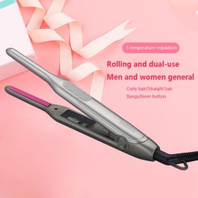 Professional 2 in 1 Hair Straightener Curling Iron hair curler Flat Iron for Short Hair LED Hair Straightener Ceramic Beard (size: US)