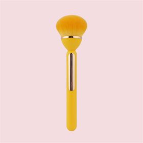 Soft Fluffy Loose Powder Brush Imitation Wool Fiber Large Foundation Blush Brush Professional Blush Contour Makeup Brushes (Color: yellow)