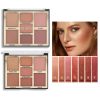 Highlighter Blush Palette Contour and Highlight Blush Palette Matte Blush Powder Face Cosmetics Blusher Light Face Blush Palette 1PCS