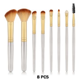 24Pcs Makeup Brushes Set Cosmetics Foundation Blush Kit Powder Eyeshadow Tool Kabuki Blending Make Up Pinceles De Maquillaje (Color: Champagne-8PCS)