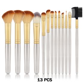 24Pcs Makeup Brushes Set Cosmetics Foundation Blush Kit Powder Eyeshadow Tool Kabuki Blending Make Up Pinceles De Maquillaje (Color: Champagne-13PCS)