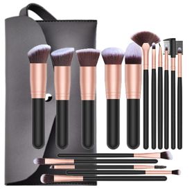 Makeup Brushes 16pcs Makeup Brushes Set Premium Synthetic Foundation Brushes Blending Face Powder Eye Shadow Concealer Make Up Brushes Tool Kit (Type: 20mm with brush pack)