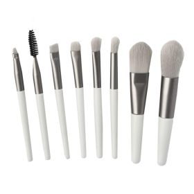 8 PCS Soft Hair Mini Matte Makeup Brush Set Portable Eyeshadow Brush Blush Brush Full Set of Makeup Tools (Color: gray)