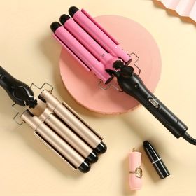 3 Barrel Curling Iron Wand Hair Styling Tool, Curling Iron Wand, Durable, For All Hair Types For Home Use For Beauty (Color: Golden)