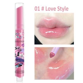 Jelly Mirror Lipstick Makeup Love Shape Waterproof Non-stick Cup Solid Lip Gloss Clear Long Lasting Moisturizing Lipstick Pen (Color: A01 Love Style)