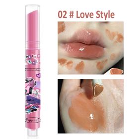 Jelly Mirror Lipstick Makeup Love Shape Waterproof Non-stick Cup Solid Lip Gloss Clear Long Lasting Moisturizing Lipstick Pen (Color: A02 Love Style)