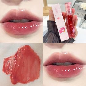 Crystal Glossy Lip Glaze Mirror Cute Bear Lip Gloss Waterproof Transparent Nude Liquid Lipstick Lip Girls Makeup Korean Makeup (Color: A03)