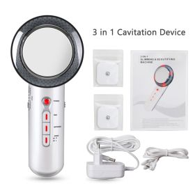 3 in 1 Ultrasonic Cavitation Machine Weight Loss Microcurrent EMS Body Slimming Massager Fat Burner Cream Gel (item: 3 in 1 device only)