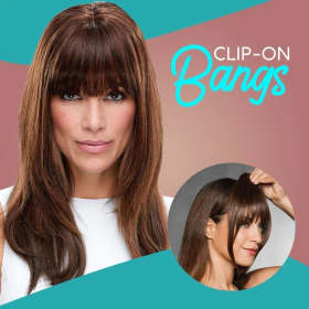 3D Clip-In Bangs Hair Extensions Real Beauty Clip in Bangs 100% French Human Hair Bangs Extensions on Fringe Bangs Natural Color (Color: Light Brown)