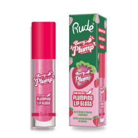 RUDE Berry Plump Plumping Lip Gloss (Color: Cotton Candy)