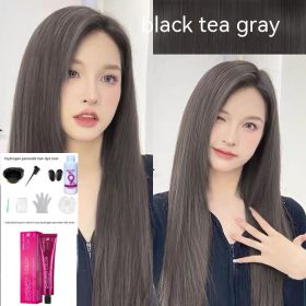 Ammonia-free Hair Color Paste Monochrome Paste Cover White Hair Multi-segment Color One-step Black Tea Gray Blue Black Hair Dye (Option: C11 Gray Black Tea Gray-With tools)