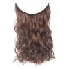 Fish Line Natural Fiber Hairpiece Hair Extension Long Women Curly Straight Wig