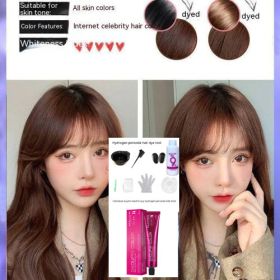 Ammonia-free Hair Color Paste Monochrome Paste Cover White Hair Multi-segment Color One-step Black Tea Gray Blue Black Hair Dye (Option: 5ro77 Brown-With tools)